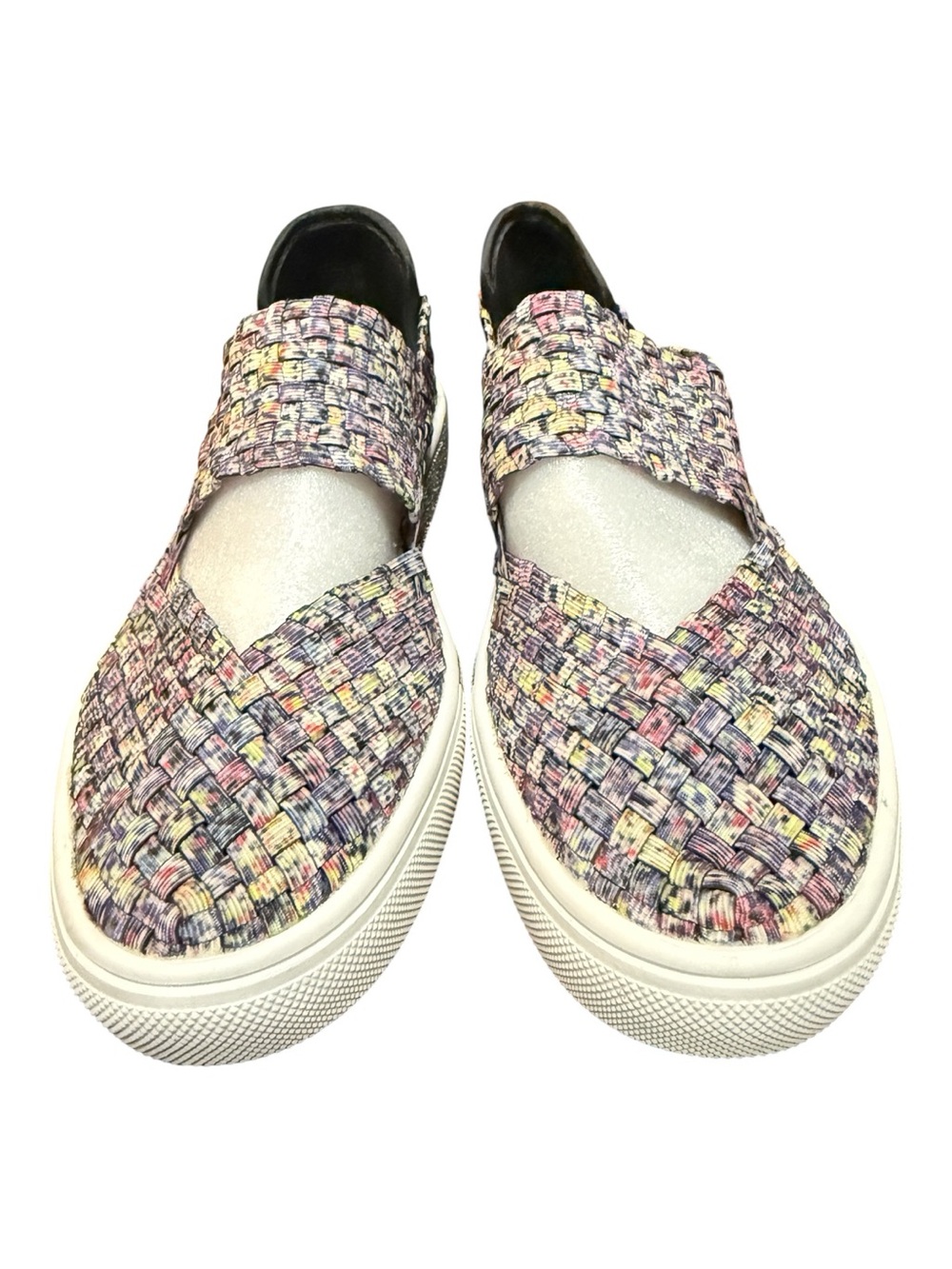 Bernie Mev Women’s EU 37 US 6 Multicolor Woven Bling Sneakers NWOB